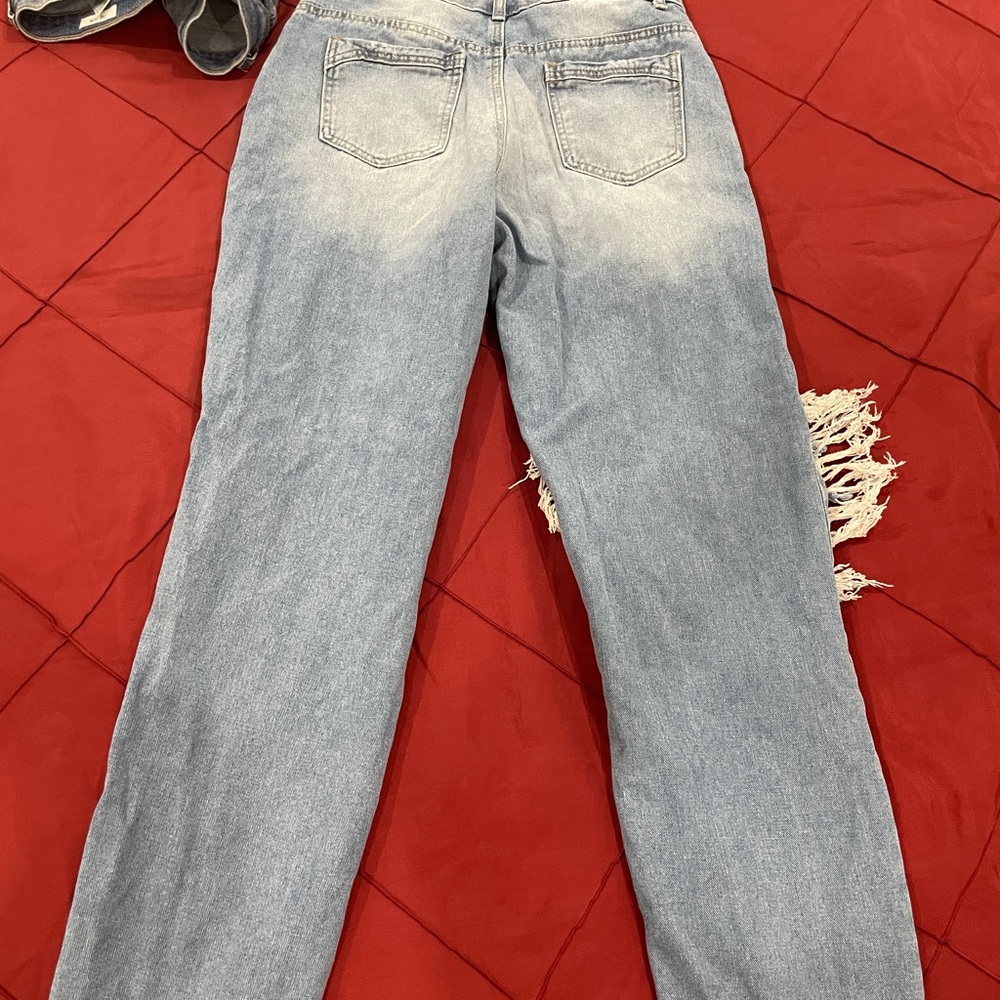 Shein distresses highrise mom jeans